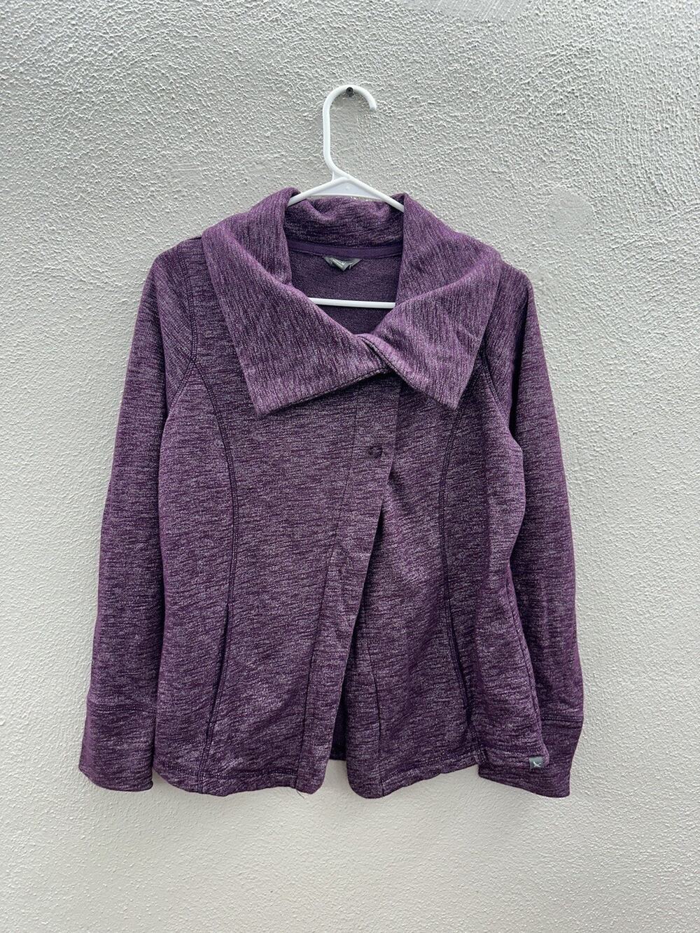 Eddie Bauer Jacket Size Medium Purple Asymmetrical Button Up Collared